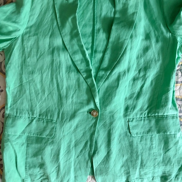 NWOT LOFT Mint Green One Button Open Long Blazer, XL - Picture 11 of 16